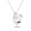 Thumbnail Image 2 of Black & White Diamond Rooster Necklace 1/10 ct tw Sterling Silver 18&quot;