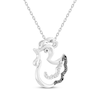 Thumbnail Image 2 of Black & White Diamond Chicken Necklace 1/10 ct tw Sterling Silver 18&quot;