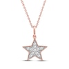 Thumbnail Image 1 of Diamond Star Necklace 1/10 ct tw 10K Rose Gold 18&quot;