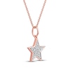 Thumbnail Image 2 of Diamond Star Necklace 1/10 ct tw 10K Rose Gold 18&quot;