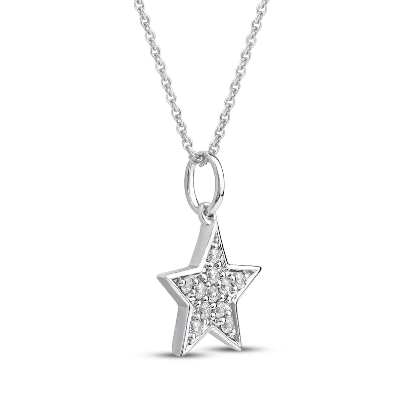 Main Image 2 of Diamond Star Necklace 1/10 ct tw 10K White Gold 18&quot;