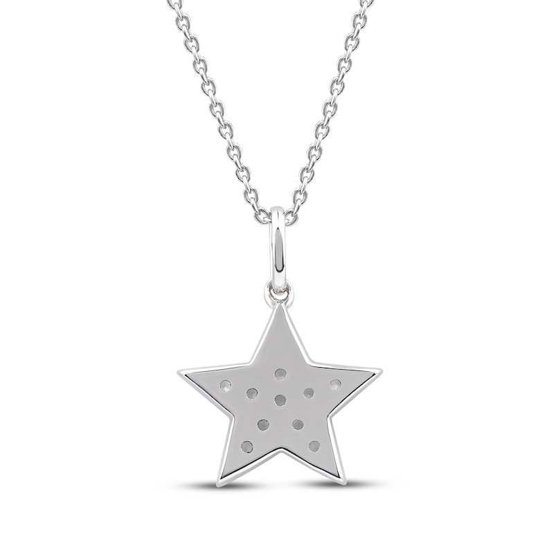 Main Image 3 of Diamond Star Necklace 1/10 ct tw 10K White Gold 18&quot;