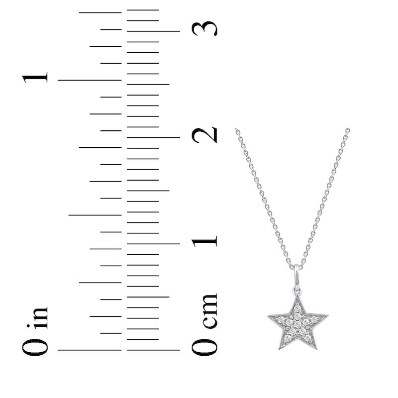 Main Image 5 of Diamond Star Necklace 1/10 ct tw 10K White Gold 18&quot;