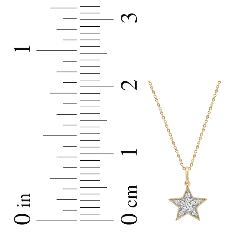 Main Image 5 of Diamond Star Necklace 1/10 ct tw 10K Yellow Gold 18&quot;