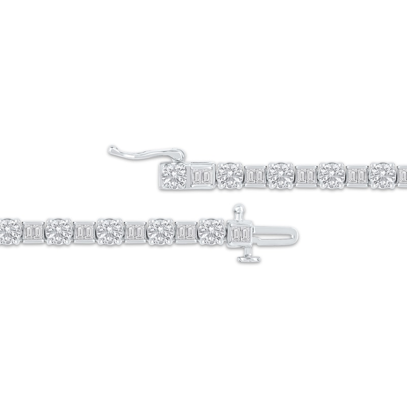 Main Image 2 of KAY Lab-Grown Diamonds Baguette & Round-Cut Riviera Necklace 20-3/4 ct tw 14K White Gold