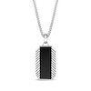 Thumbnail Image 1 of Men's Black Onyx Dog Tag Necklace Sterling Silver 24"