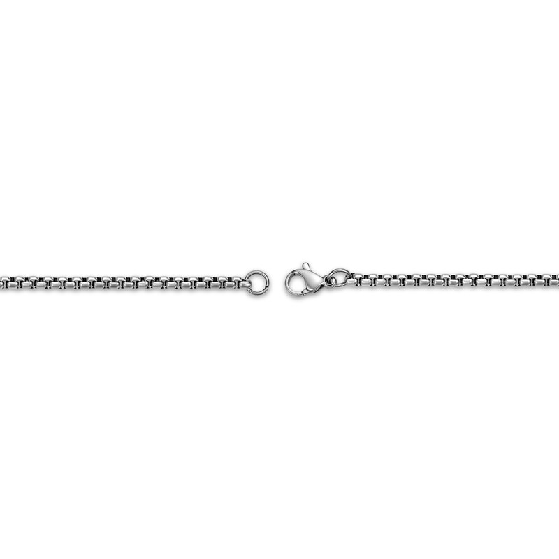 Main Image 4 of Men's Black Onyx Dog Tag Necklace Sterling Silver 24"