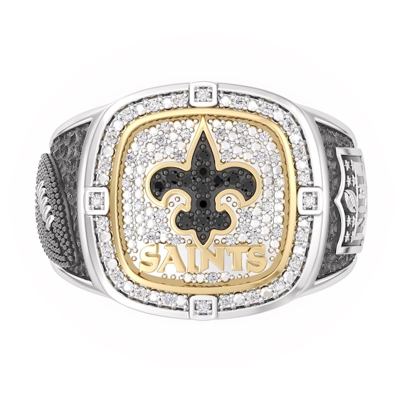 True Fans New Orleans Saints Championship Ring Sterling Silver & 10K Yellow Gold Ring