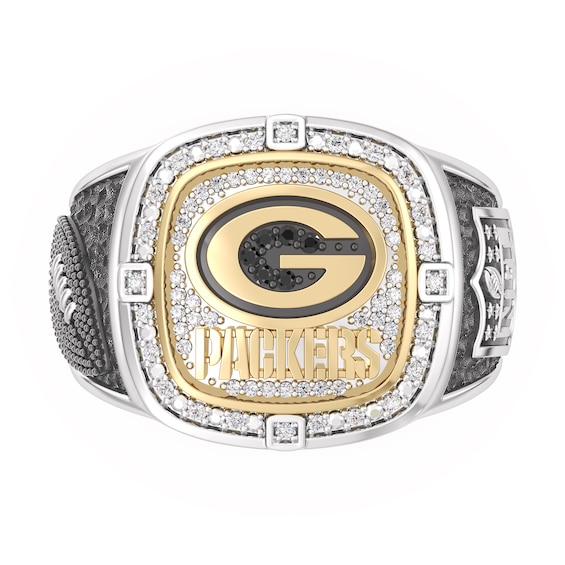 True Fans Green Bay Packers Championship Ring Sterling Silver & 10K Yellow Gold Ring