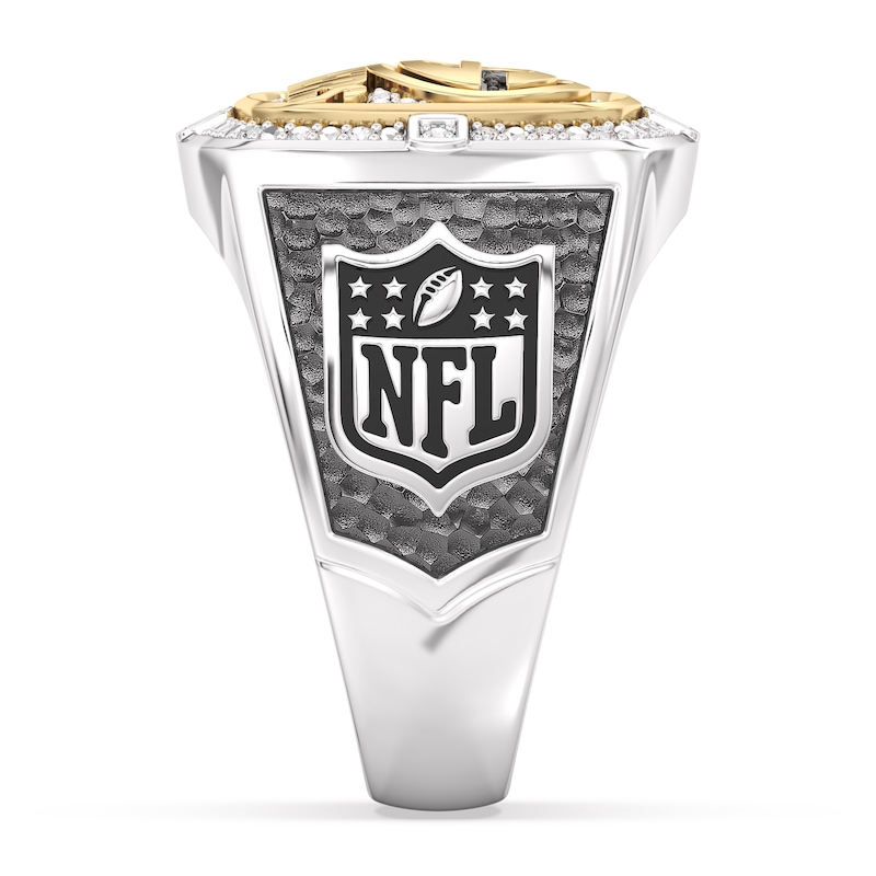 Main Image 3 of True Fans Green Bay Packers Championship Ring Sterling Silver & 10K Yellow Gold Ring