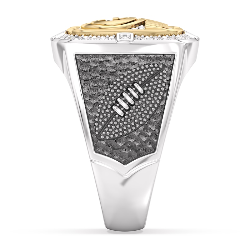 Main Image 4 of True Fans Green Bay Packers Championship Ring Sterling Silver & 10K Yellow Gold Ring