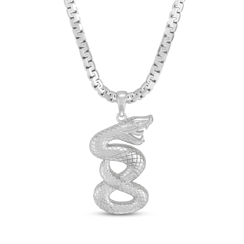 Main Image 1 of Men's Snake Necklace Sterling Silver 22&quot;