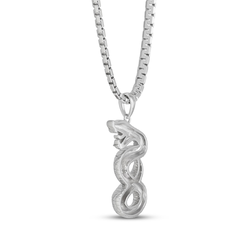 Main Image 3 of Men's Snake Necklace Sterling Silver 22&quot;