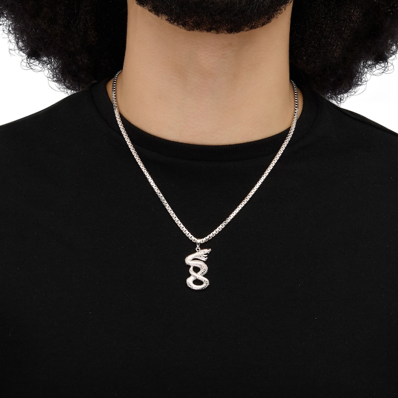 Main Image 5 of Men's Snake Necklace Sterling Silver 22&quot;