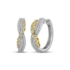 Thumbnail Image 1 of Diamond Crossover Hoop Earrings 1/3 ct tw 10K Two-Tone Gold