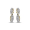 Thumbnail Image 2 of Diamond Crossover Hoop Earrings 1/3 ct tw 10K Two-Tone Gold