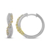 Thumbnail Image 3 of Diamond Crossover Hoop Earrings 1/3 ct tw 10K Two-Tone Gold