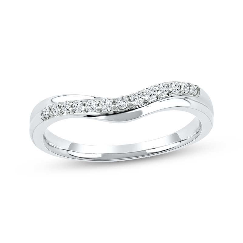 Main Image 1 of Now + Forever Diamond Contour Anniversary Ring 1/6 ct tw 10K White Gold