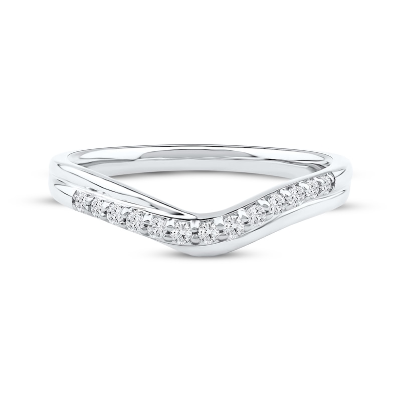 Main Image 3 of Now + Forever Diamond Contour Anniversary Ring 1/6 ct tw 10K White Gold