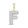 Thumbnail Image 1 of Diamond Puff Letter F Initial Charm 1/3 ct tw 10K Yellow Gold