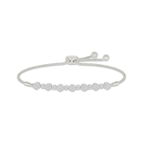 Diamond Bolo Bracelet 1/2 ct tw Sterling Silver