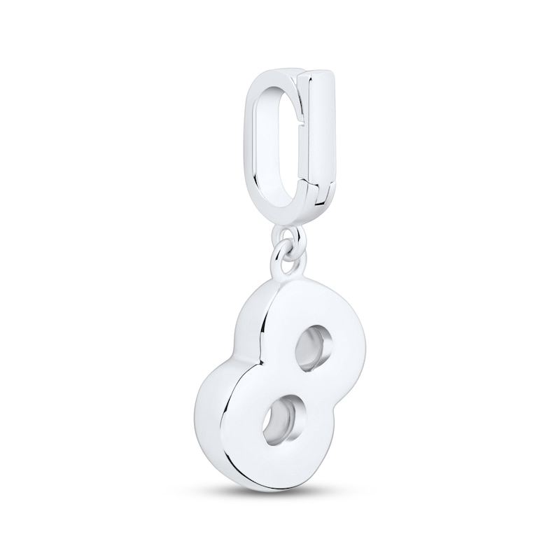 Main Image 3 of Charmed Memories Number 8 Charm Sterling Silver
