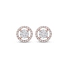 Thumbnail Image 2 of Multi-Diamond Halo Stud Earrings 1/4 ct tw 10K Rose Gold
