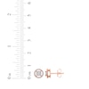 Thumbnail Image 3 of Multi-Diamond Halo Stud Earrings 1/4 ct tw 10K Rose Gold