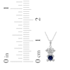 Thumbnail Image 5 of Heart-Shaped Blue Lab-Created Sapphire & White Lab-Created Sapphire Puppy Necklace Sterling Silver 18"