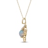 Thumbnail Image 2 of Cushion-Cut Opal & Diamond Ribbon Necklace 1/6 ct tw 10K Yellow Gold 18&quot;