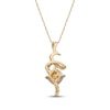 Thumbnail Image 3 of Cushion-Cut Opal & Diamond Ribbon Necklace 1/6 ct tw 10K Yellow Gold 18&quot;