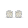 Thumbnail Image 2 of Multi-Diamond Cushion Halo Stud Earrings 1 ct tw 10K Yellow Gold