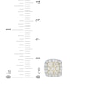 Thumbnail Image 4 of Multi-Diamond Cushion Halo Stud Earrings 1 ct tw 10K Yellow Gold
