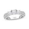 Thumbnail Image 1 of Memories Moments Magic Princess-Cut Diamond Three-Stone Engagement Ring 1 ct tw 14K White Gold