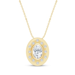 STUDIO BY KAY Lab-Grown Diamonds Oval-Cut Necklace 3/4 ct tw 24K Yellow Gold Vermeil Sterling Silver 18"