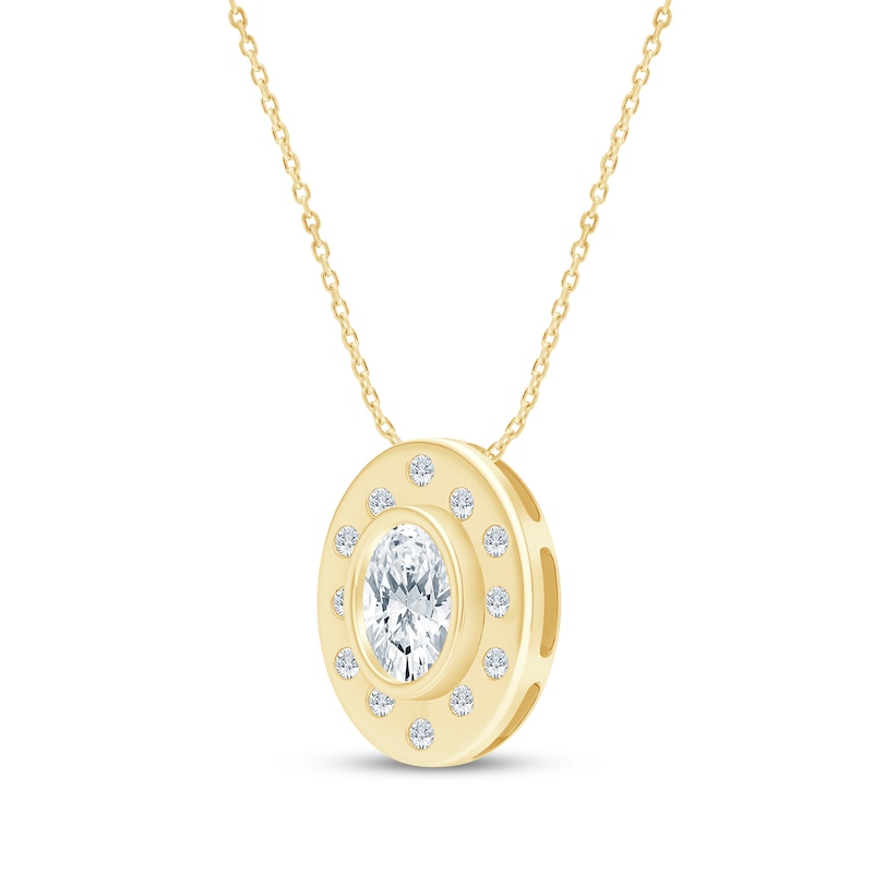 Main Image 2 of STUDIO BY KAY Lab-Grown Diamonds Oval-Cut Necklace 3/4 ct tw 24K Yellow Gold Vermeil Sterling Silver 18"