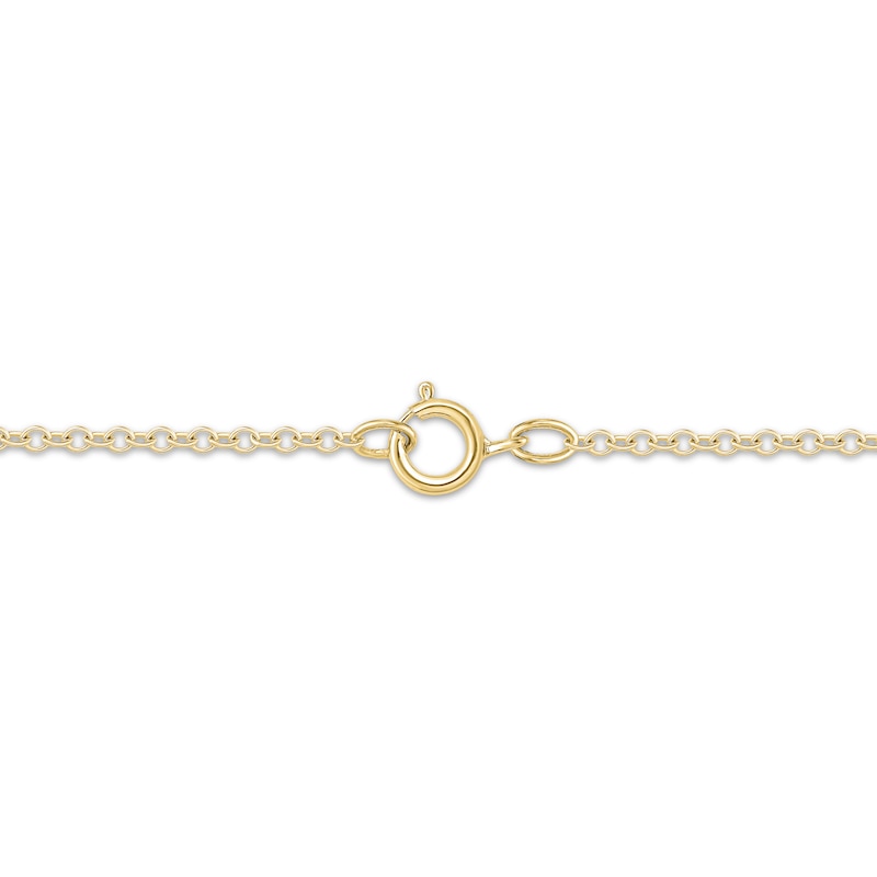 Main Image 2 of Baguette & Round-Cut Diamond Heart Outline Necklace 1/4 ct tw 10K Yellow Gold 18"