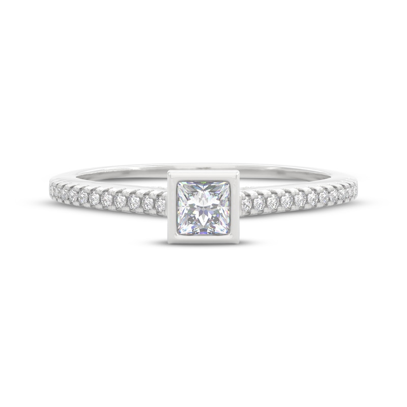 Main Image 3 of THE LEO Prisma Diamond Princess-Cut Engagement Ring 3/8 ct tw 14K White Gold