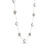 Thumbnail Image 2 of STUDIO BY KAY Clover-Shaped Mother-of-Pearl & White Lab-Created Sapphire Necklace Sterling Silver 18"