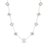 Thumbnail Image 3 of STUDIO BY KAY Clover-Shaped Mother-of-Pearl & White Lab-Created Sapphire Necklace Sterling Silver 18"