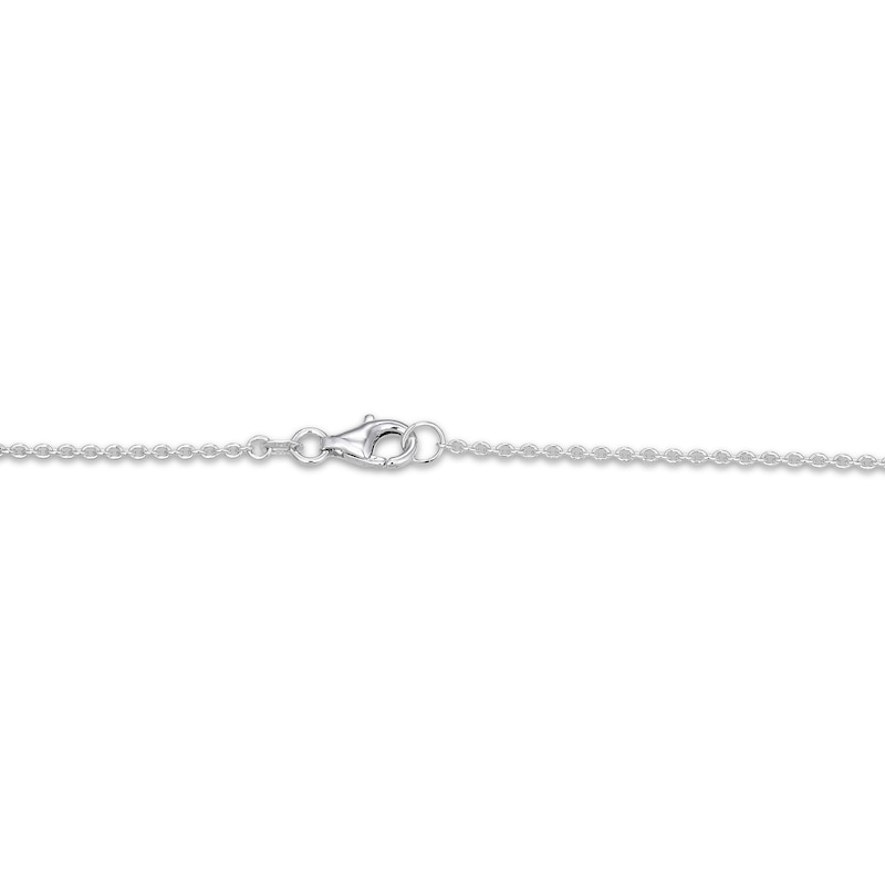 Main Image 4 of STUDIO BY KAY Clover-Shaped Mother-of-Pearl & White Lab-Created Sapphire Necklace Sterling Silver 18"