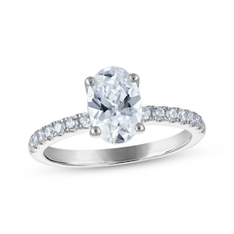 Now + Forever Certified Oval-Cut Diamond Engagement Ring 1-3/4 ct tw 14K White Gold