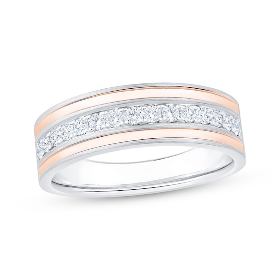 Men's Diamond Wedding Band 3/8 ct tw 10K Two-Tone Gold