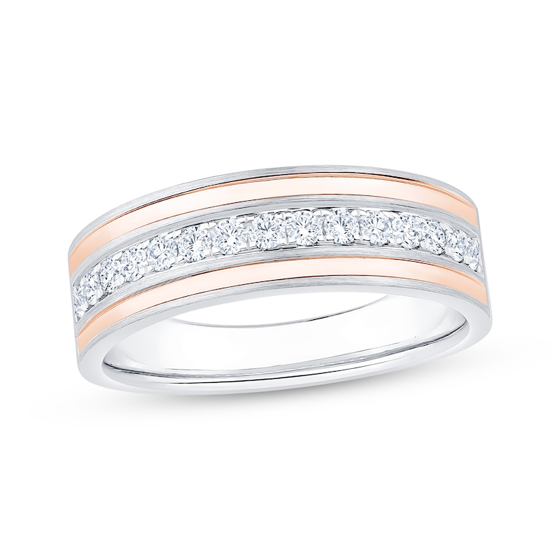 Main Image 1 of Men's Diamond Wedding Band 3/8 ct tw 10K Two-Tone Gold