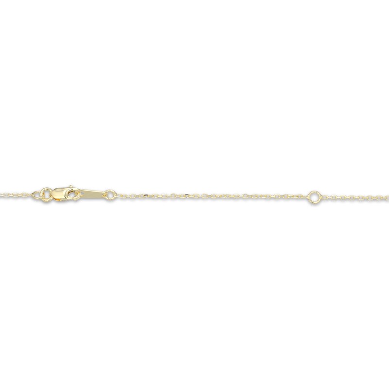 Main Image 4 of Jade & Diamond Heart Necklace 1/4 ct tw 14K Yellow Gold 18"