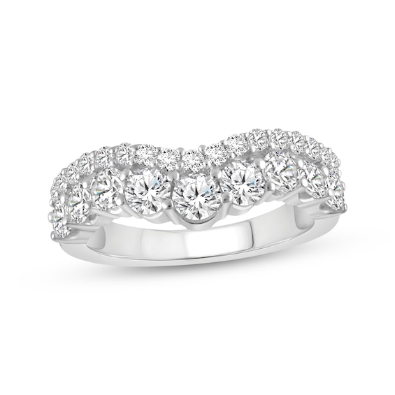 Lab-Grown Diamonds Two-Row Contour Ring 1-1/2 ct tw 14K White Gold