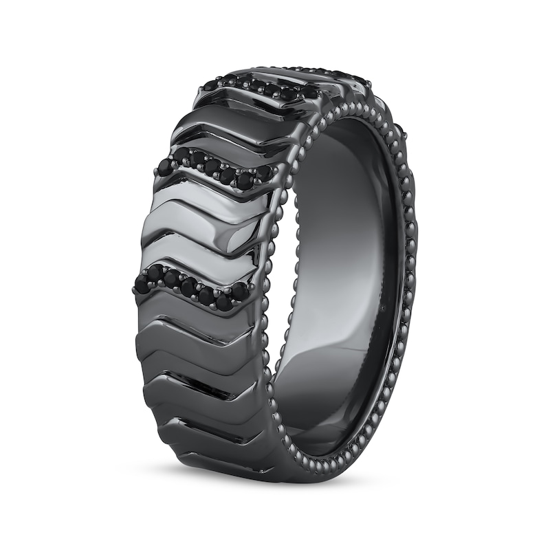 Main Image 2 of Ink & Ice Black Diamond Tire Ring 1/6 ct tw Black Rhodium-Plated Sterling Silver