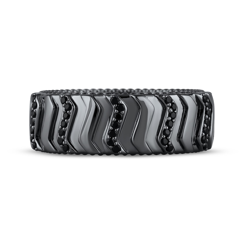 Main Image 4 of Ink & Ice Black Diamond Tire Ring 1/6 ct tw Black Rhodium-Plated Sterling Silver