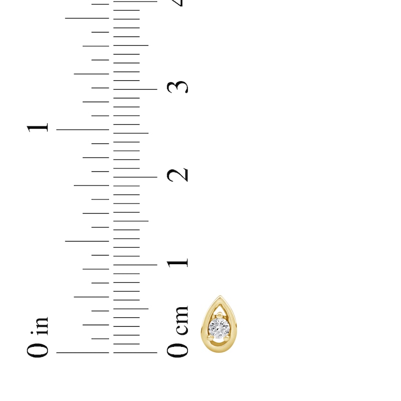 Main Image 5 of Diamond Solitaire Teardrop Stud Earrings 1/10 ct tw 10K Yellow Gold (I/I2)