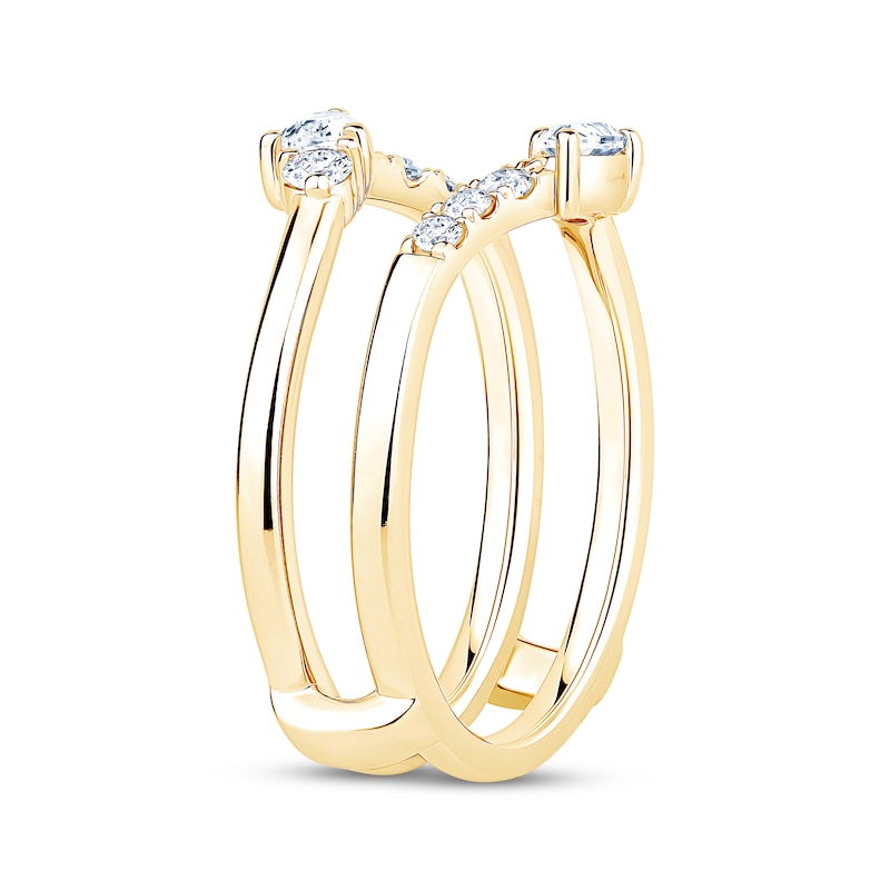 Main Image 2 of Now + Forever Lab-Grown Diamonds Pear-Shaped & Round-Cut Contour Enhancer Ring 1/2 ct tw 14K Yellow Gold
